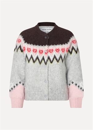 Raglan brushed jaquard bomber jakke Fairisle Stine Goya 